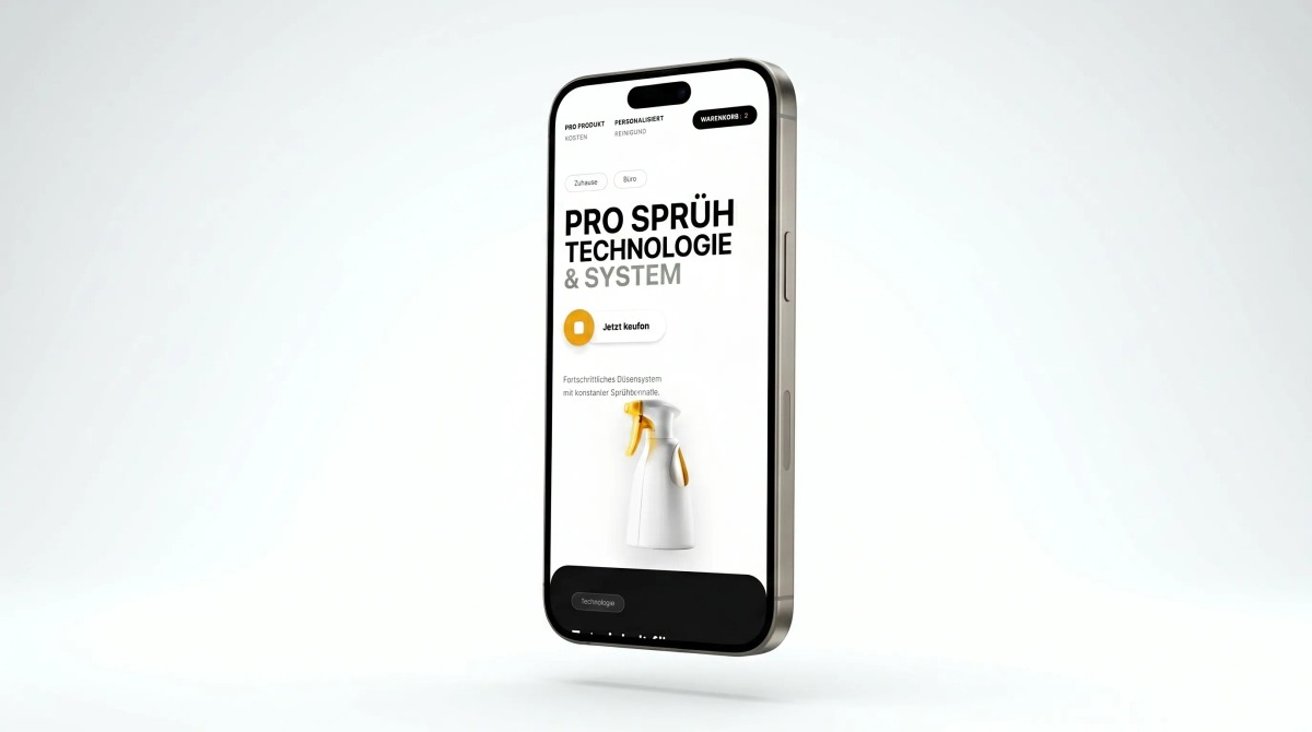 WasserSpray – Produkt-Landing-Page Konzept Mobile Ansicht