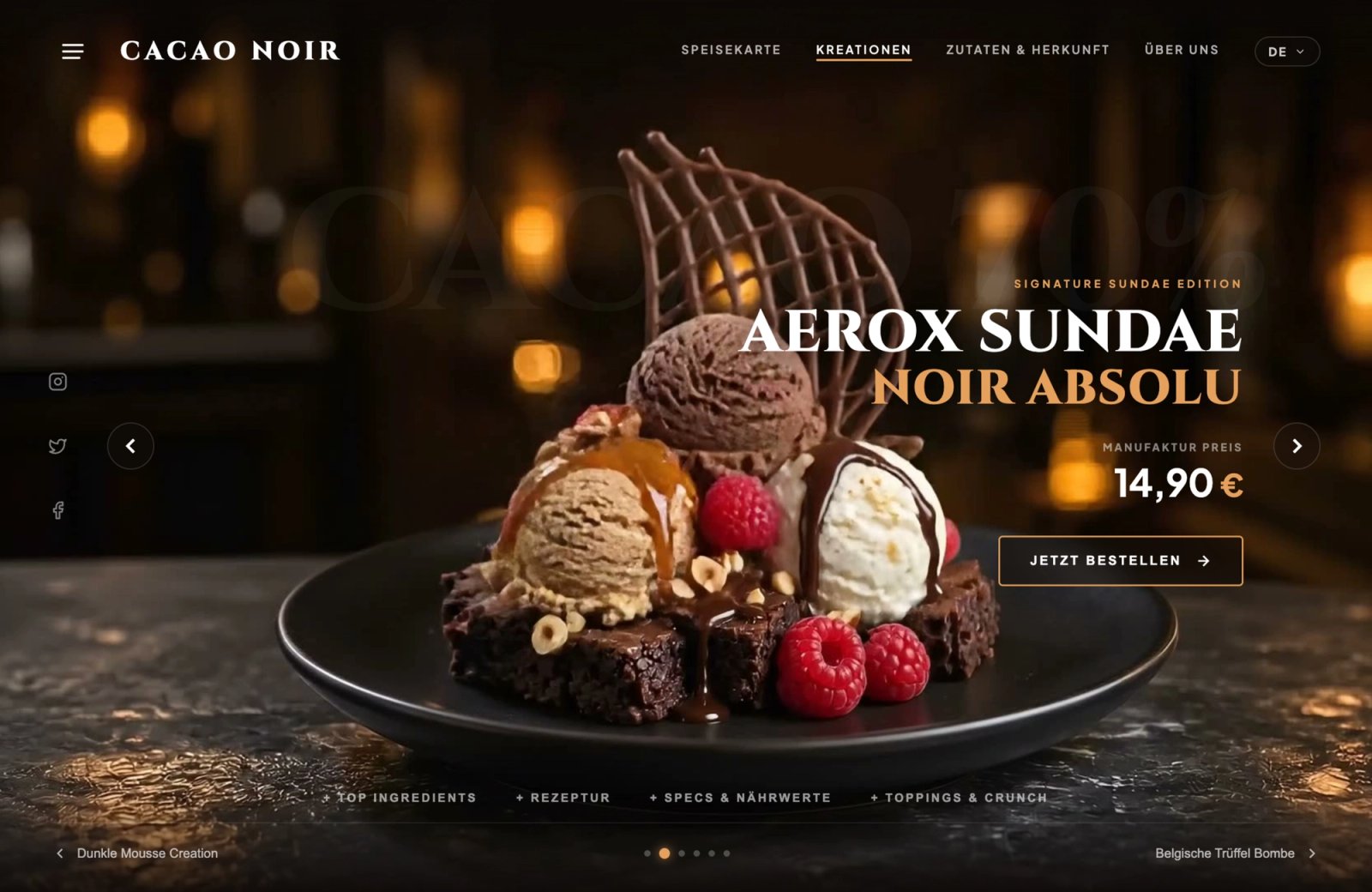 Cacao Noir – Premium Schokoladen-Manufaktur