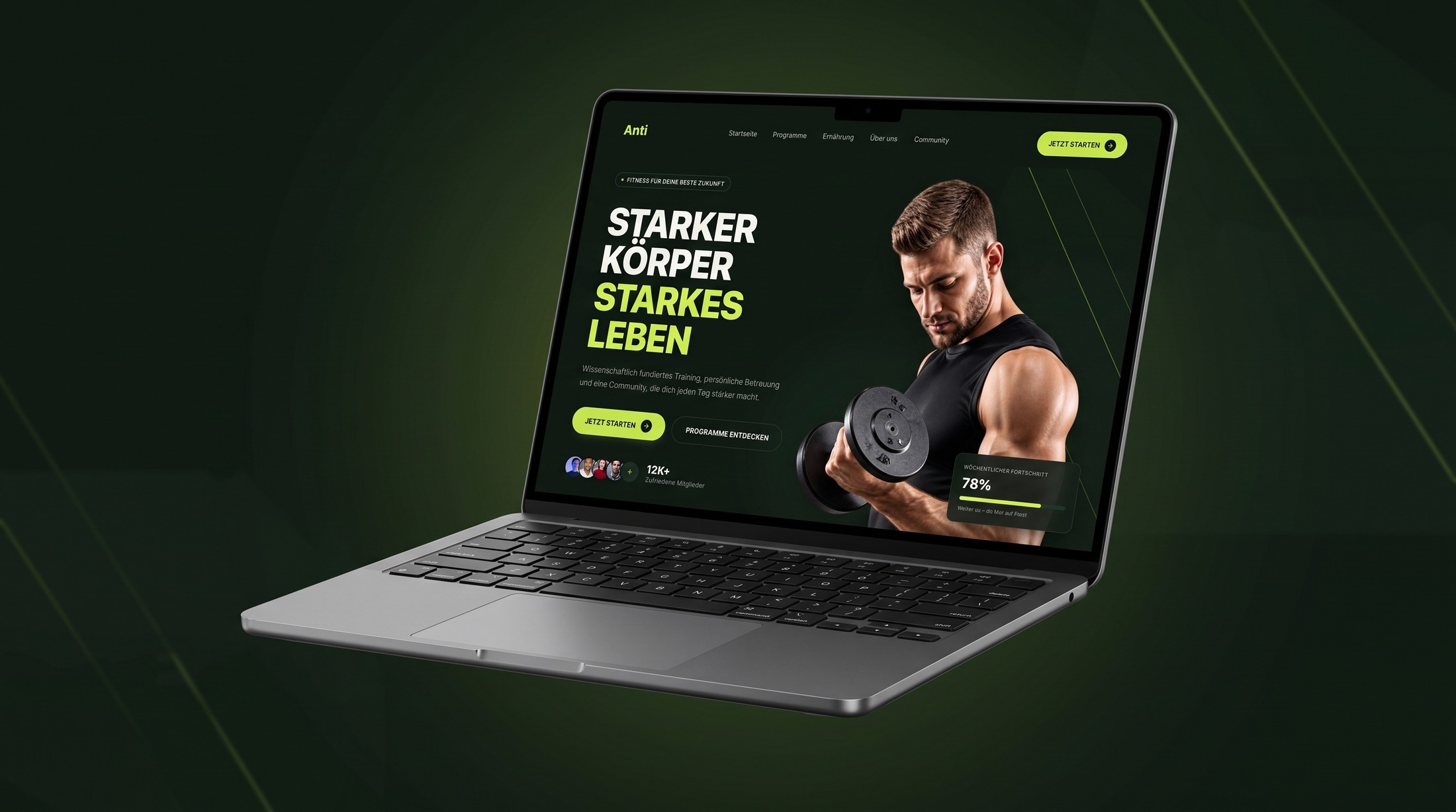 ANTI Fitness – Платформа тренировок и коучинга Desktop Ansicht