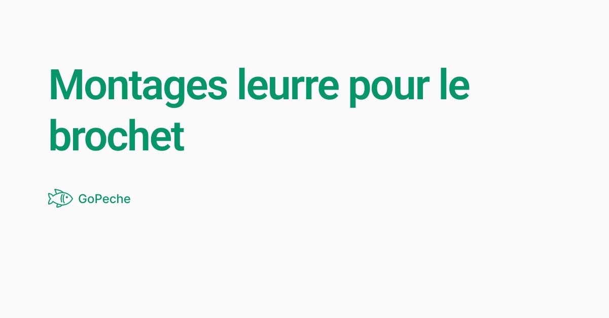 Montages leurre pour le brochet
