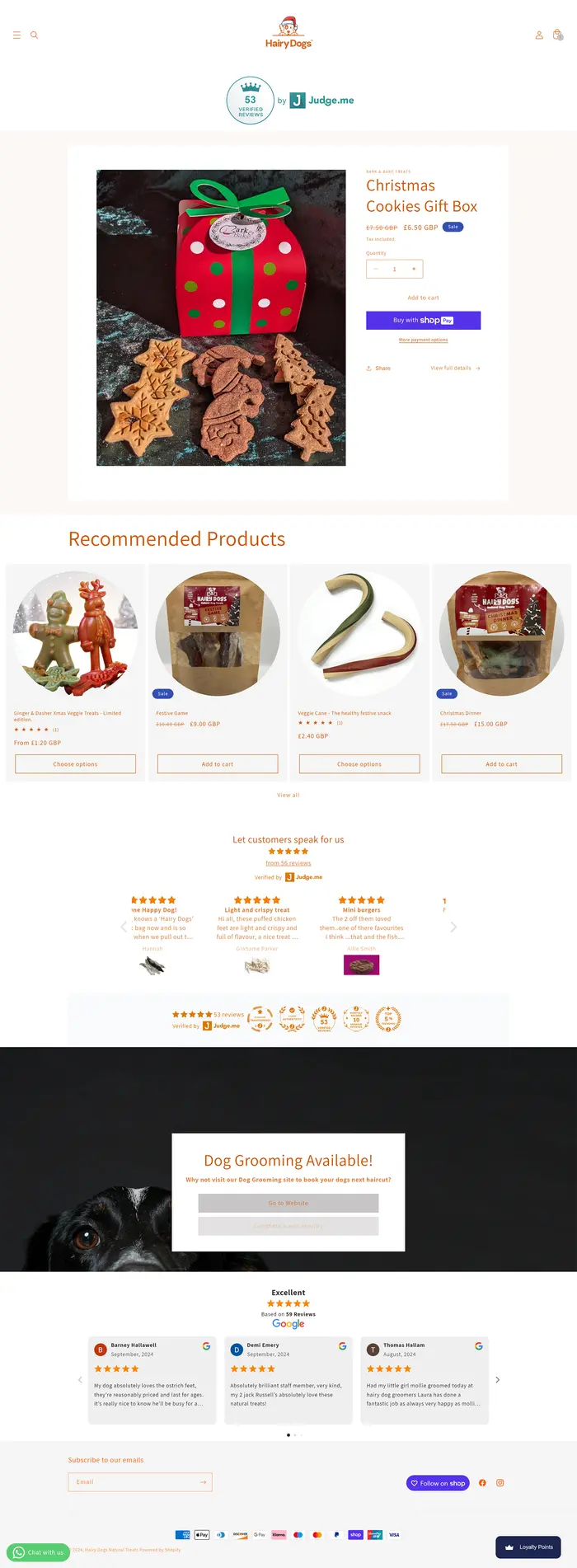 Hairy Dogs — before redesign