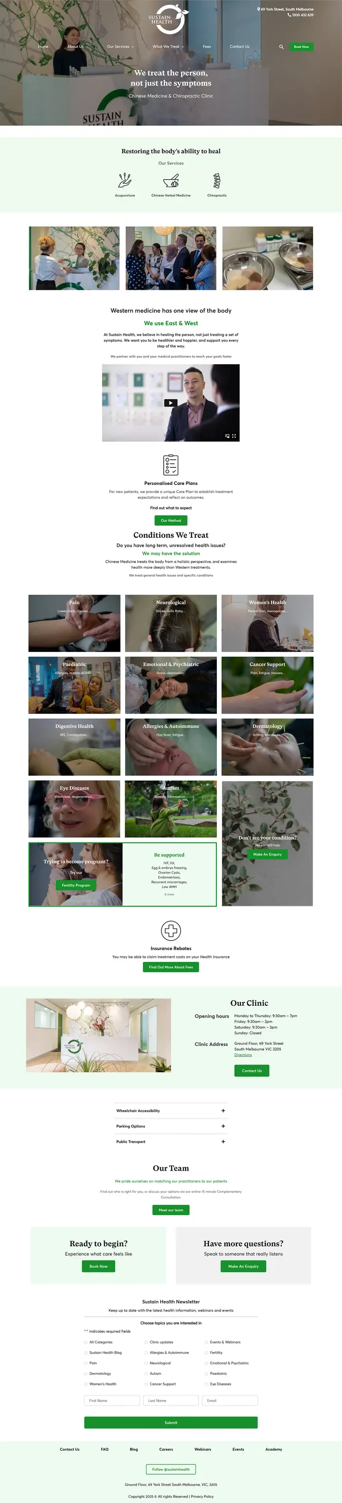 Sustain Health — before redesign