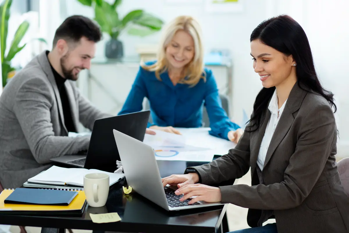 Accountant reviewing financial documents at a desk