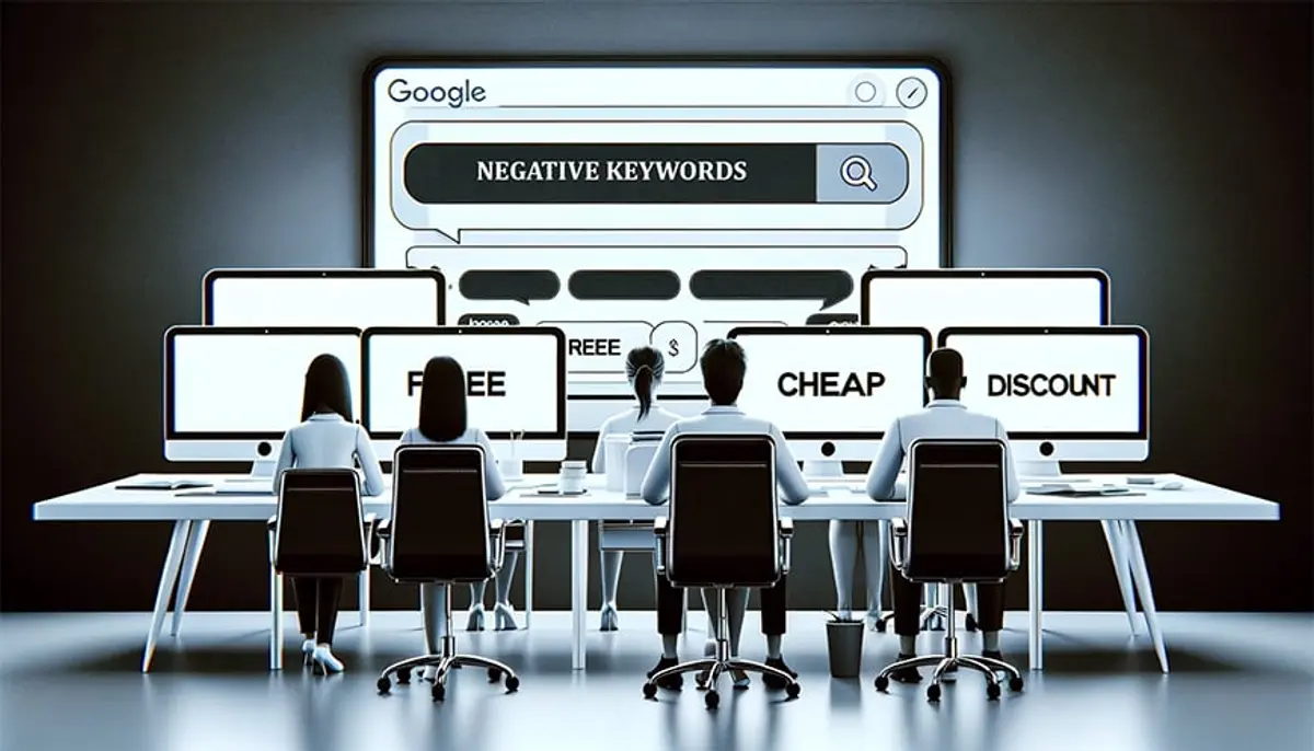 not using negative keywords in google ads