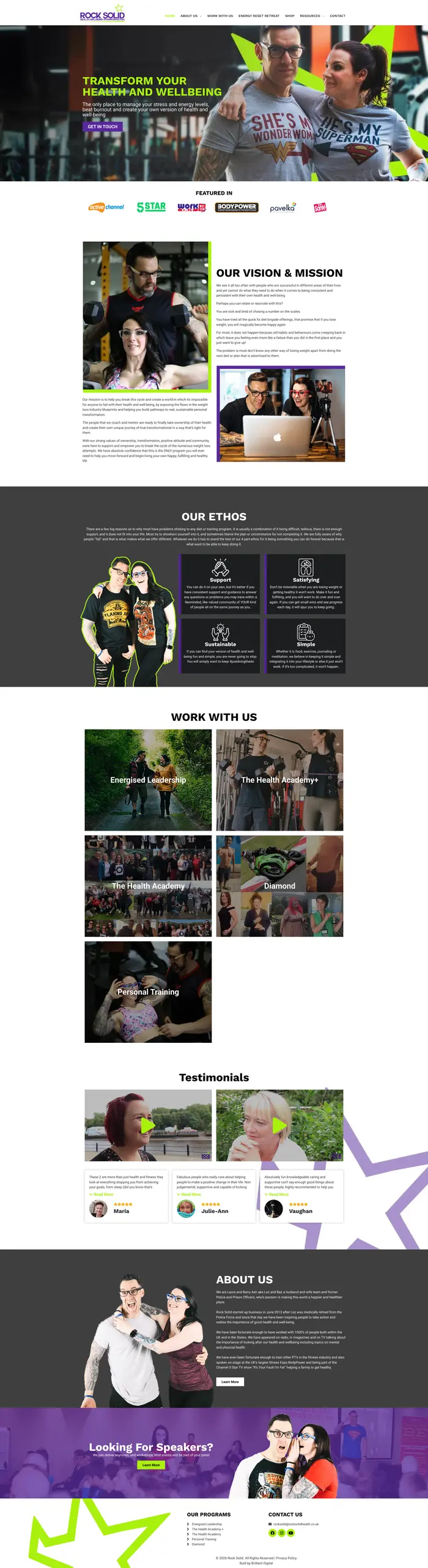 Rock Solid Health — before redesign