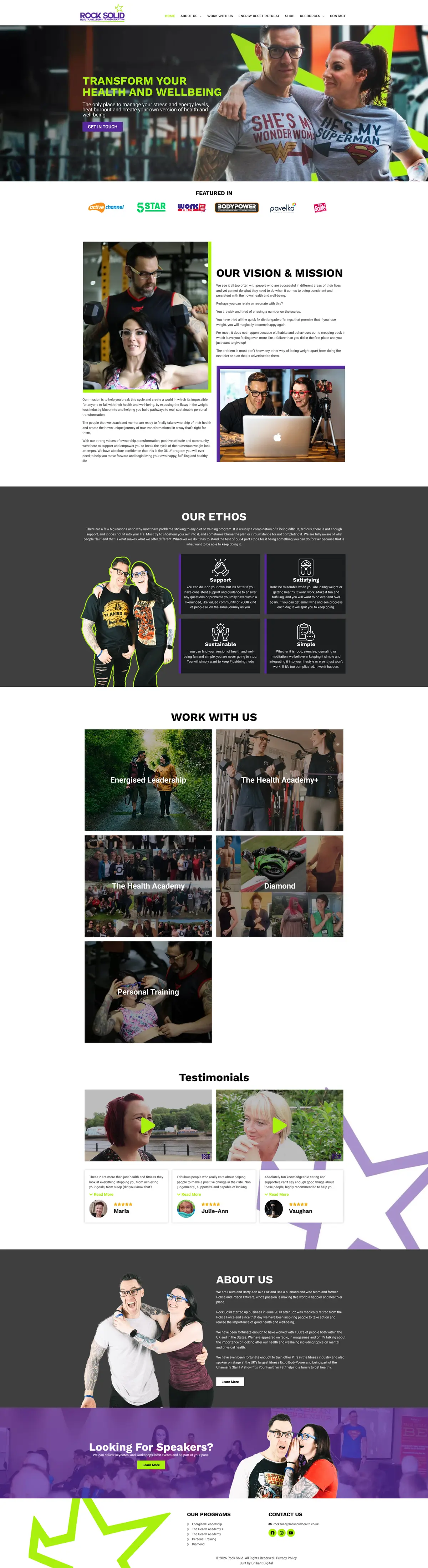 Rock Solid Health — before redesign