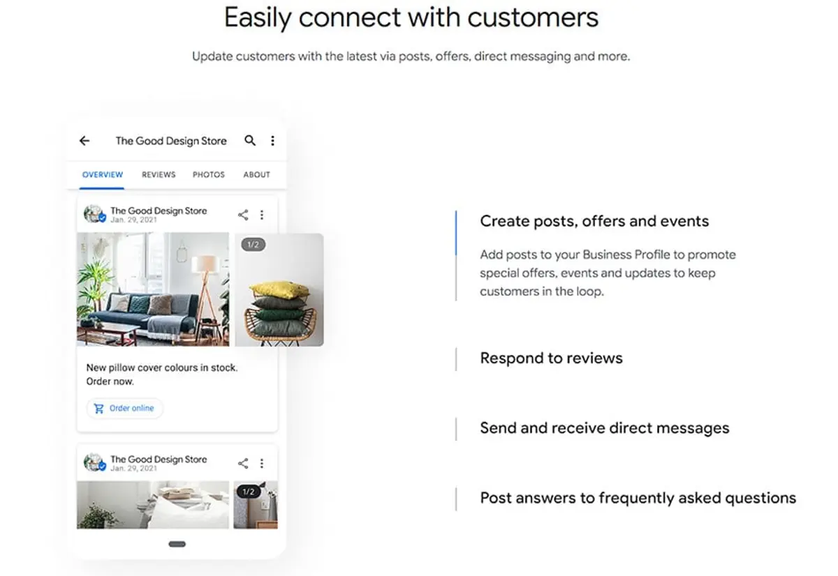 image showing the benefits of google business profile for a small business owner