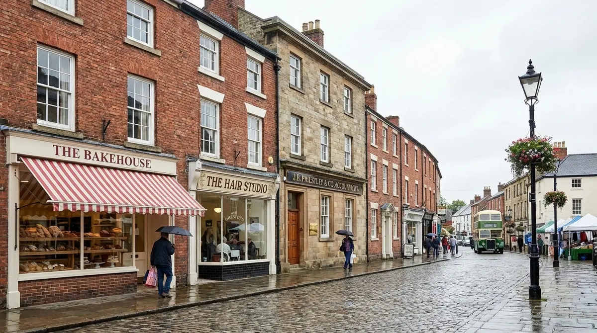 UK high street with small independent businesses