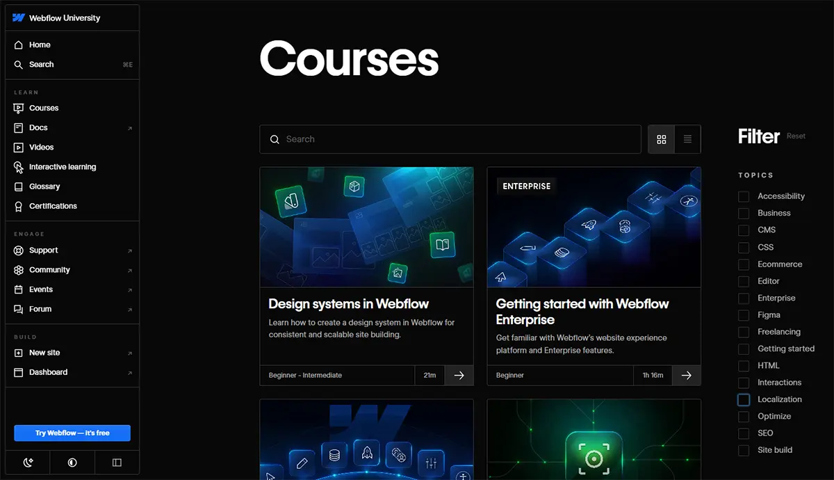 Explore Webflow University