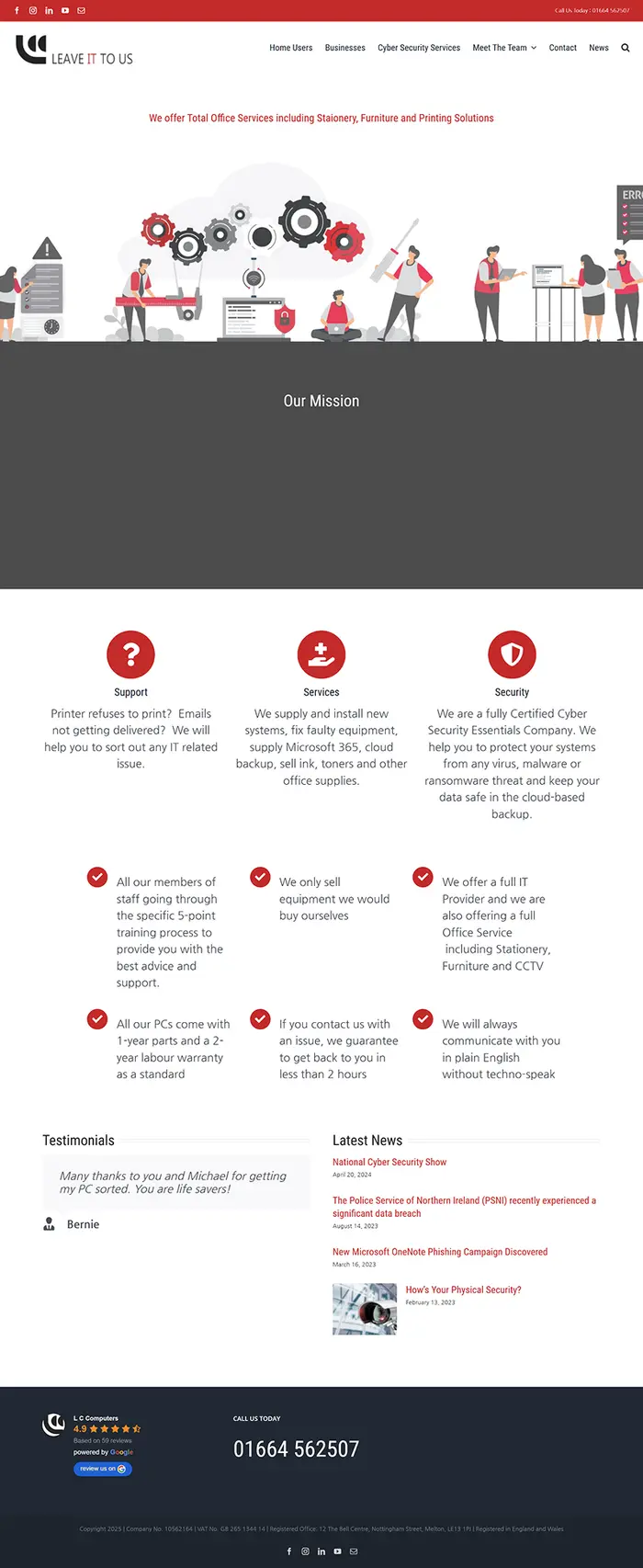 LC Computers — before redesign