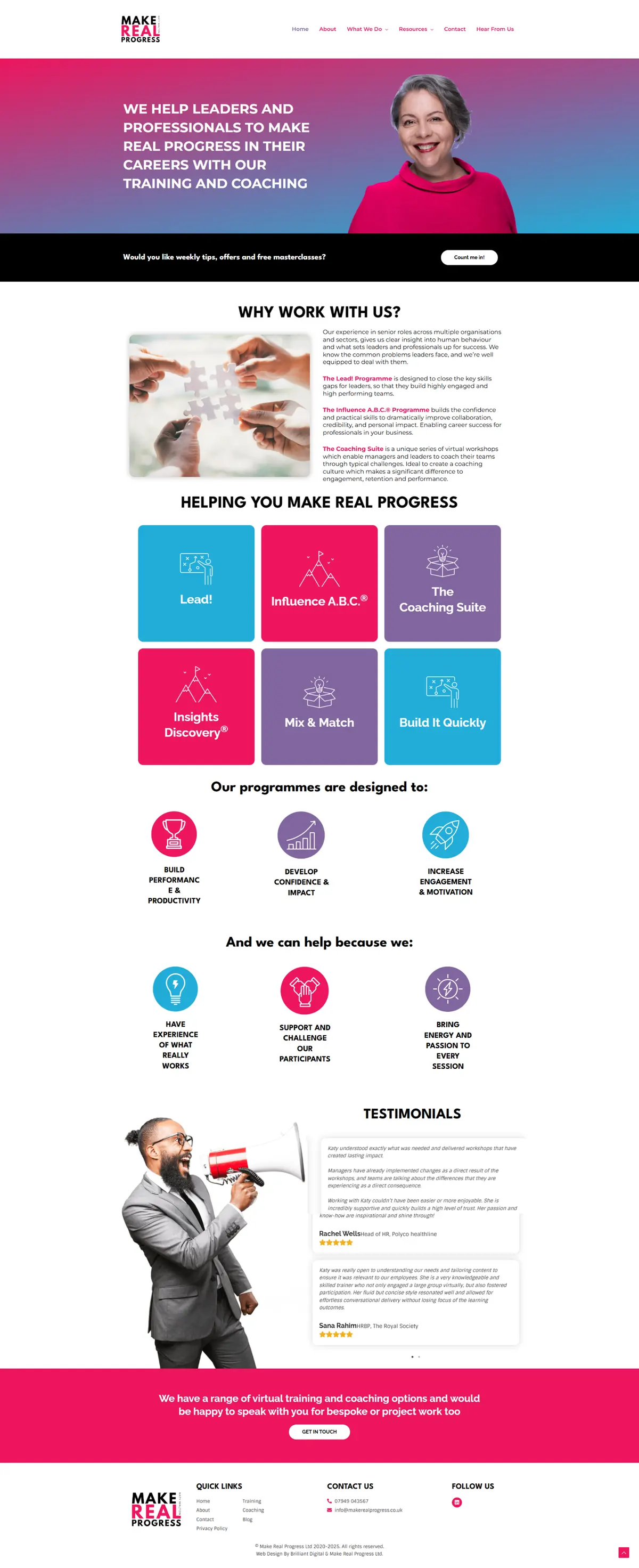 Make Real Progress — before redesign