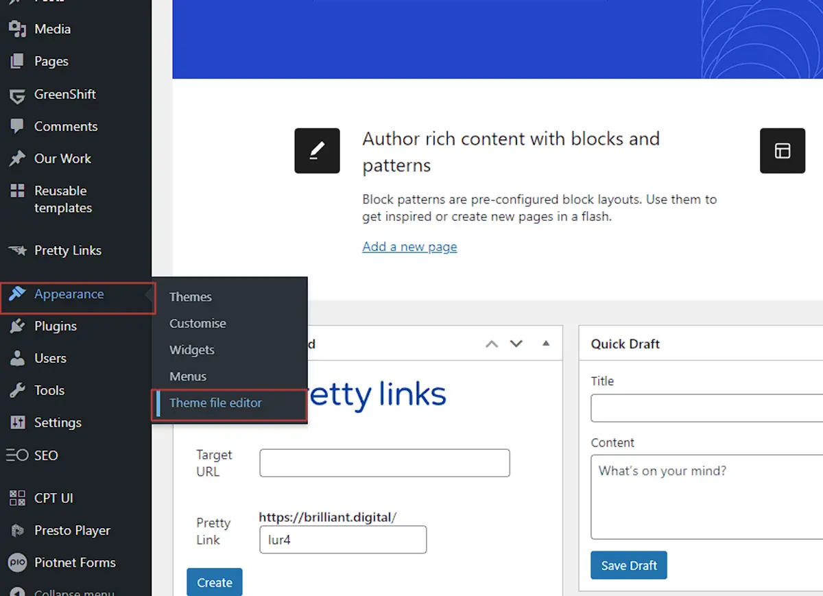 disable wordpress file editor inside the wp-config.php found in Plugins to improve wordpress security