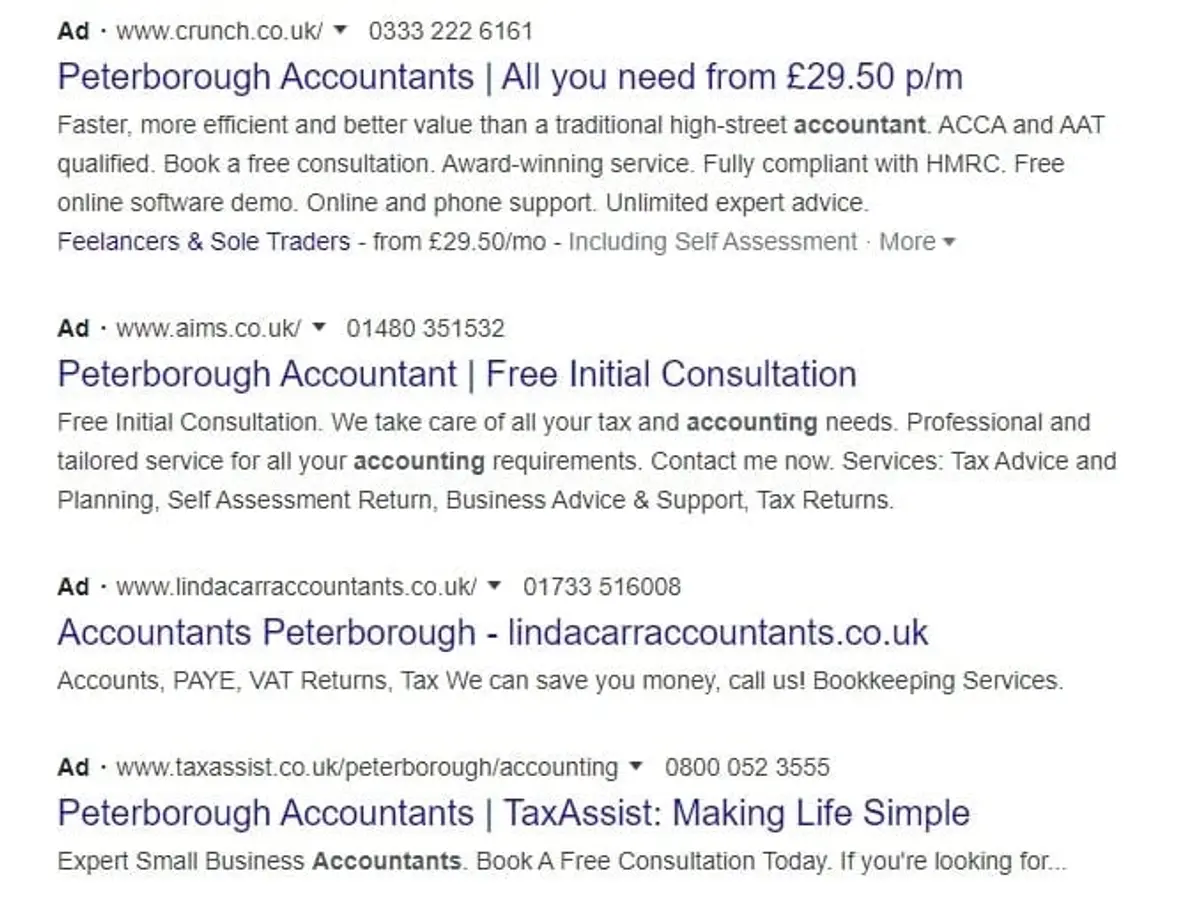 Google Search Results Google ads