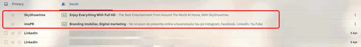 email sponsored ads example