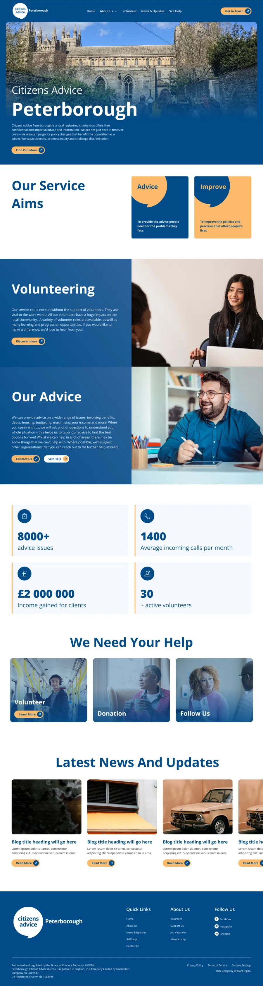 Citizens Advice Peterborough new website designed by Brilliant Digital