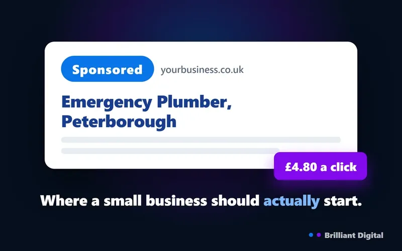 A Google search result labelled Sponsored, with the cost of a single click attached