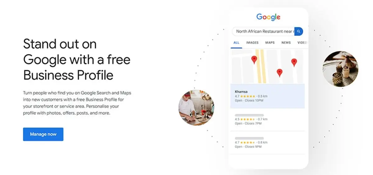 image showing how business appears online with google business profile