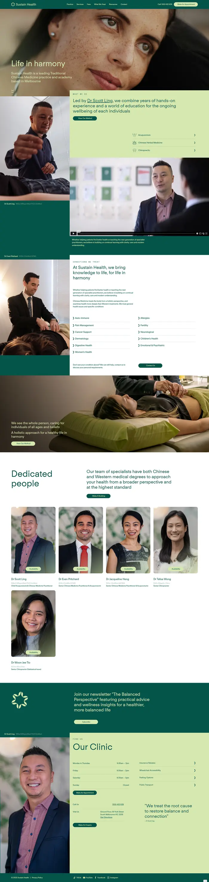 Sustain Health — after redesign