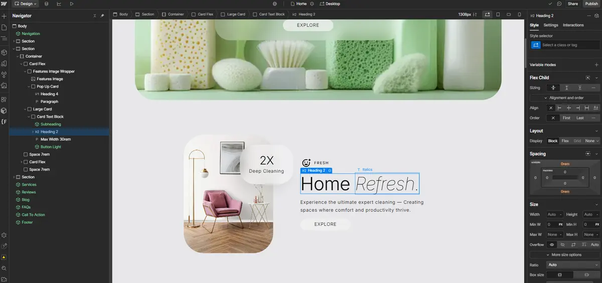 webflow site builder