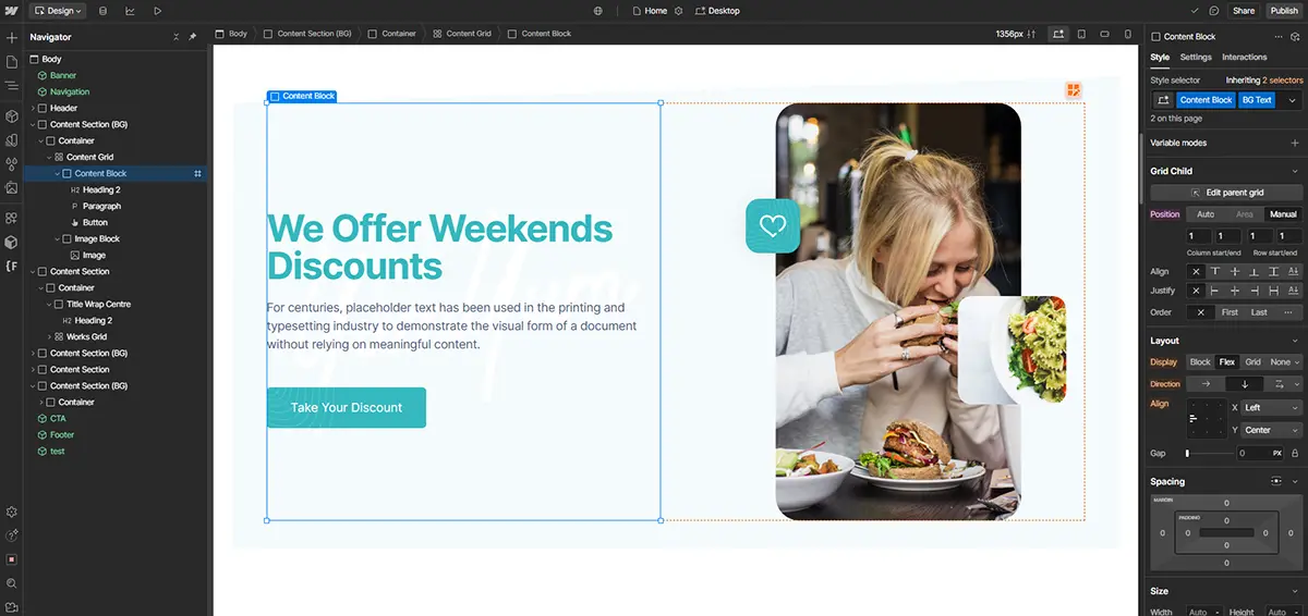 Visual Designer (True Design Control) with webflow