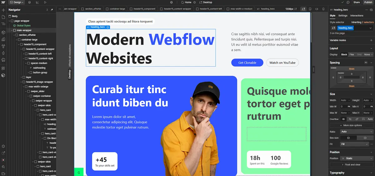 rebrand website with webflow