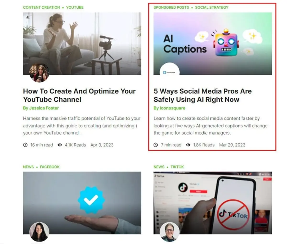 different ad types and native ads
