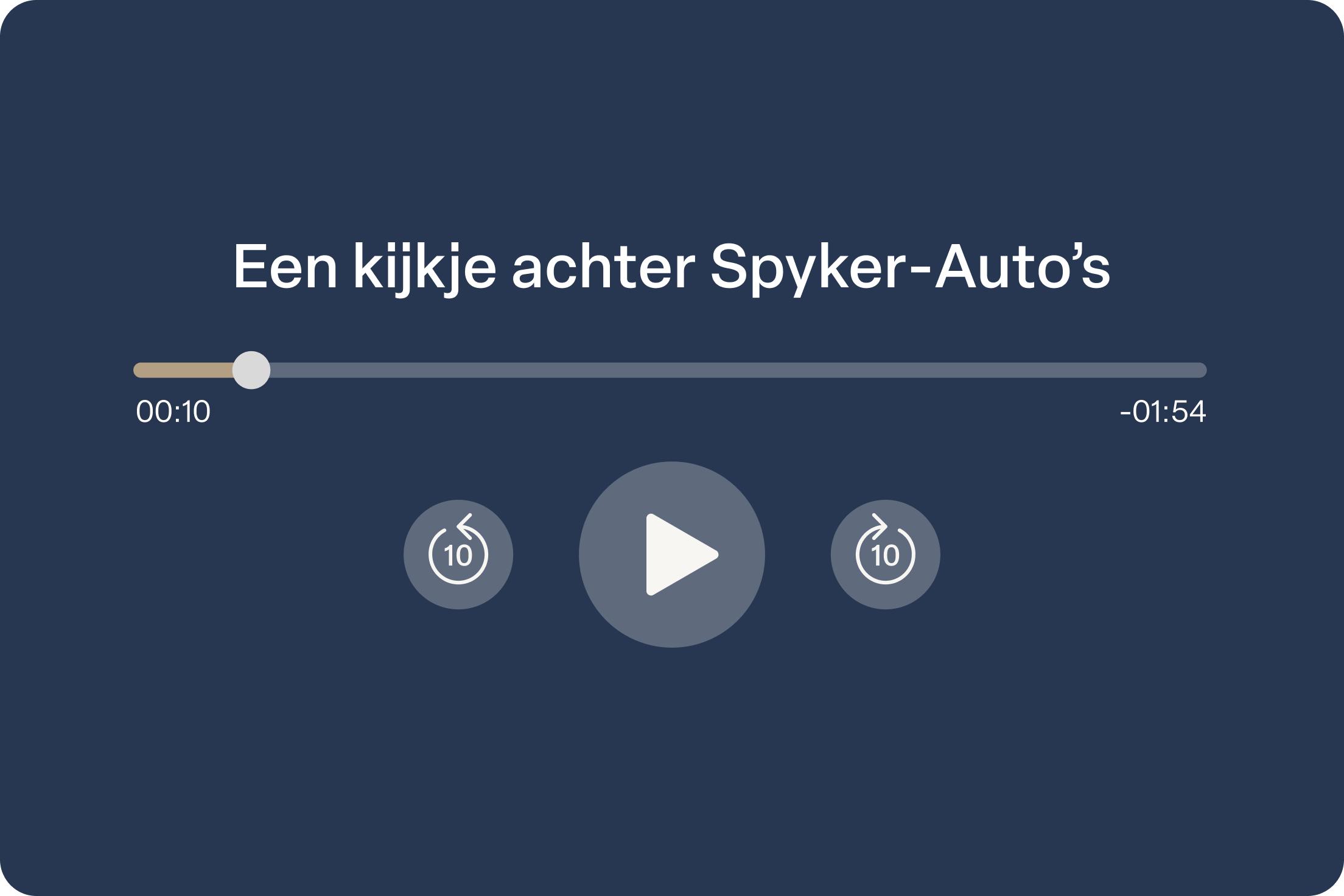 Audiokaart Spyker-Auto's