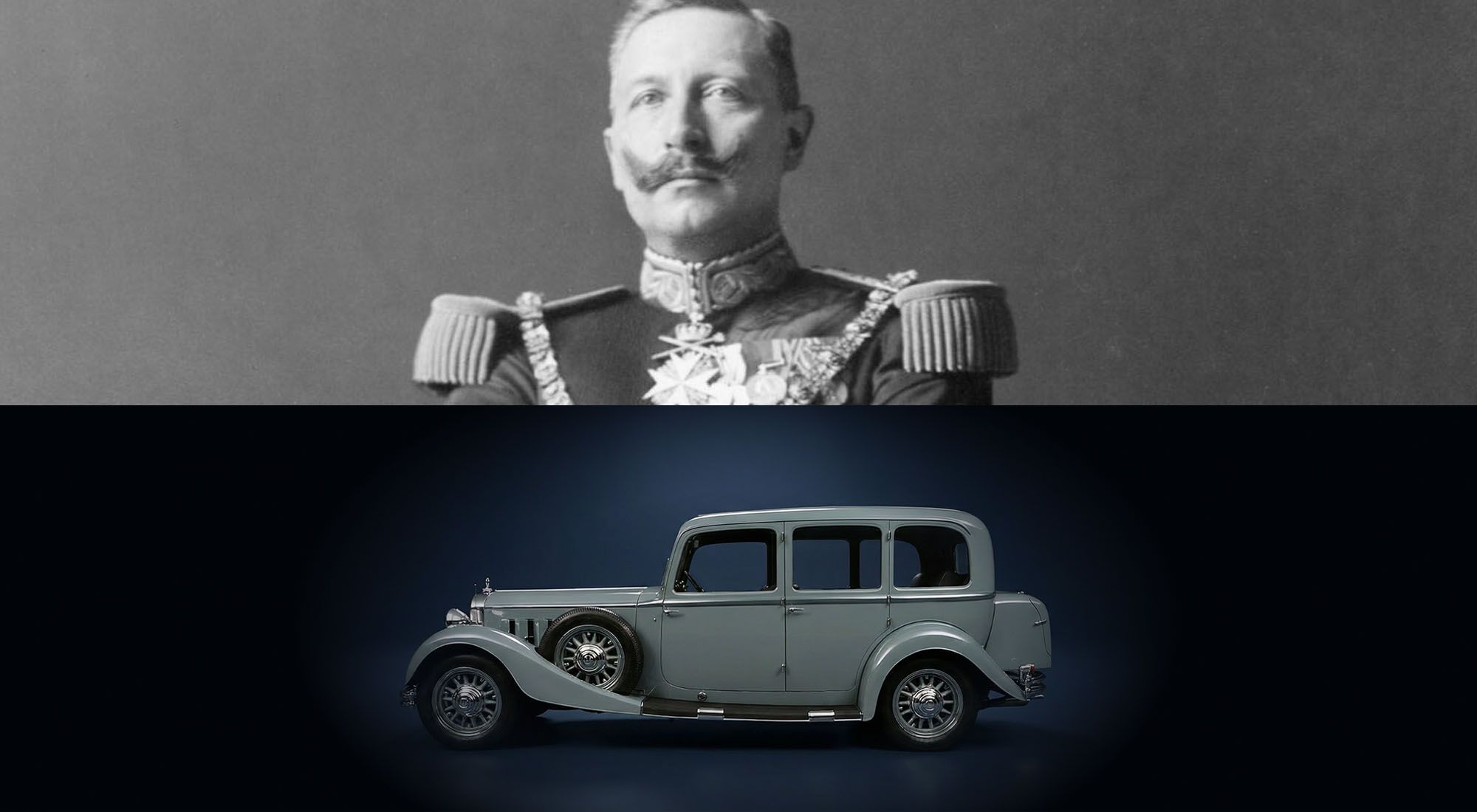 Prins Wilhelm II ja su Mercedes-Benz Type Nurnburg 500 Louwman Museas