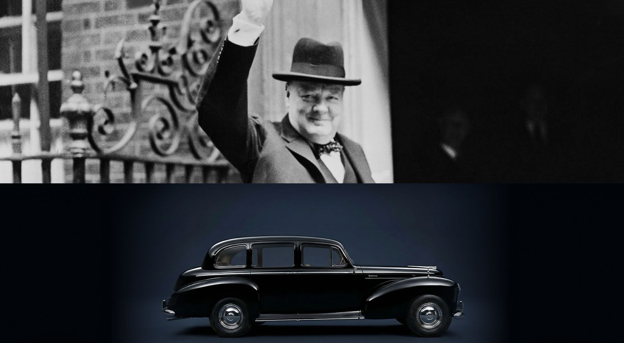 Sir Winston Churchill ja su Humber Pullman Louwman Museas