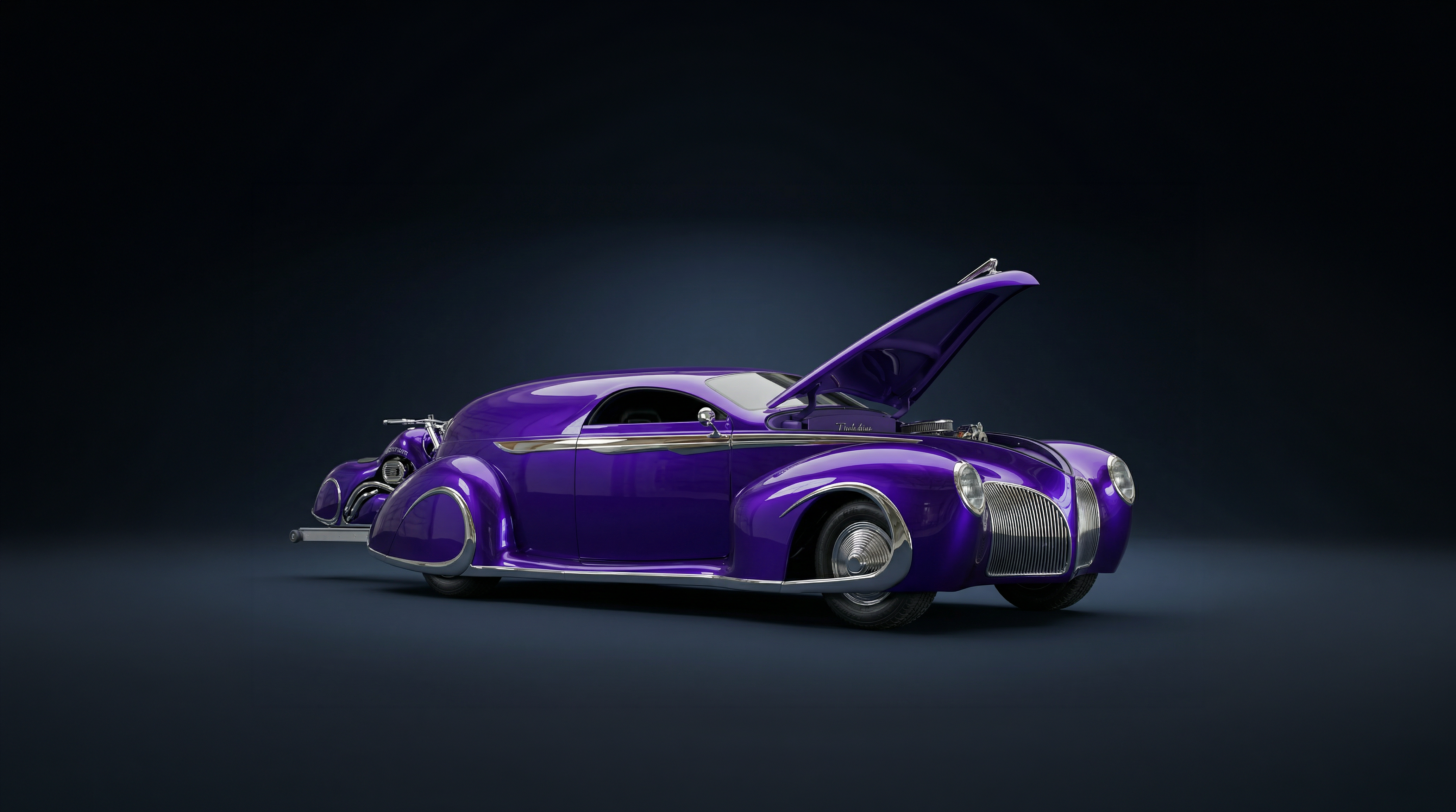 Lincoln Sedan Delivery Deco Liner und Harley Davidson Sportster Deco Scoot