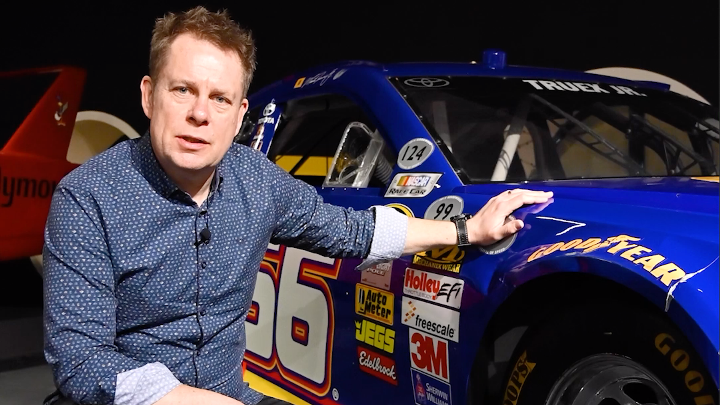 Le journaliste automobile Rick Winkelman au musee Louwman