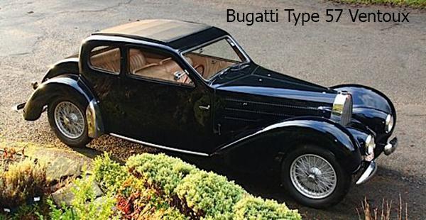 The different variants of the Bugatti Type 57