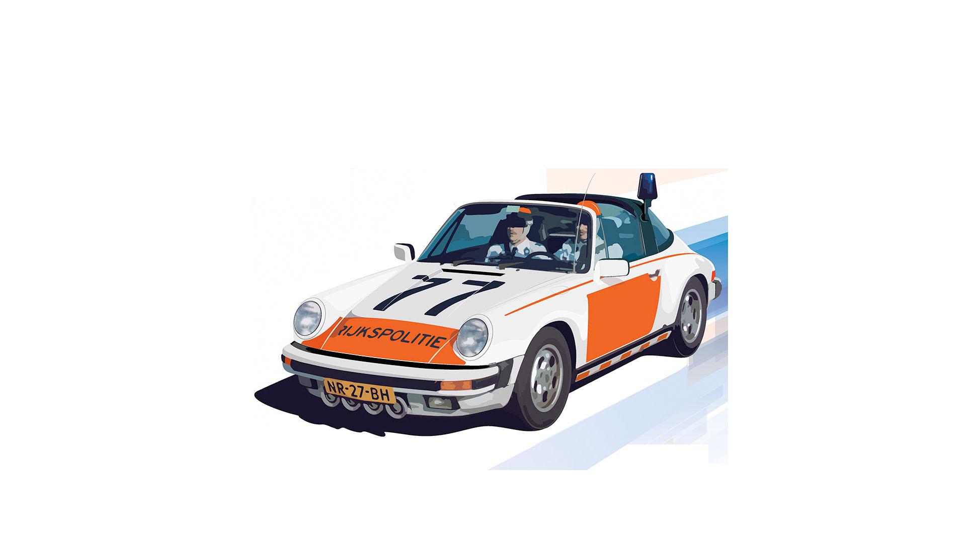 illustration of a national police porsche in the Louwman Museum