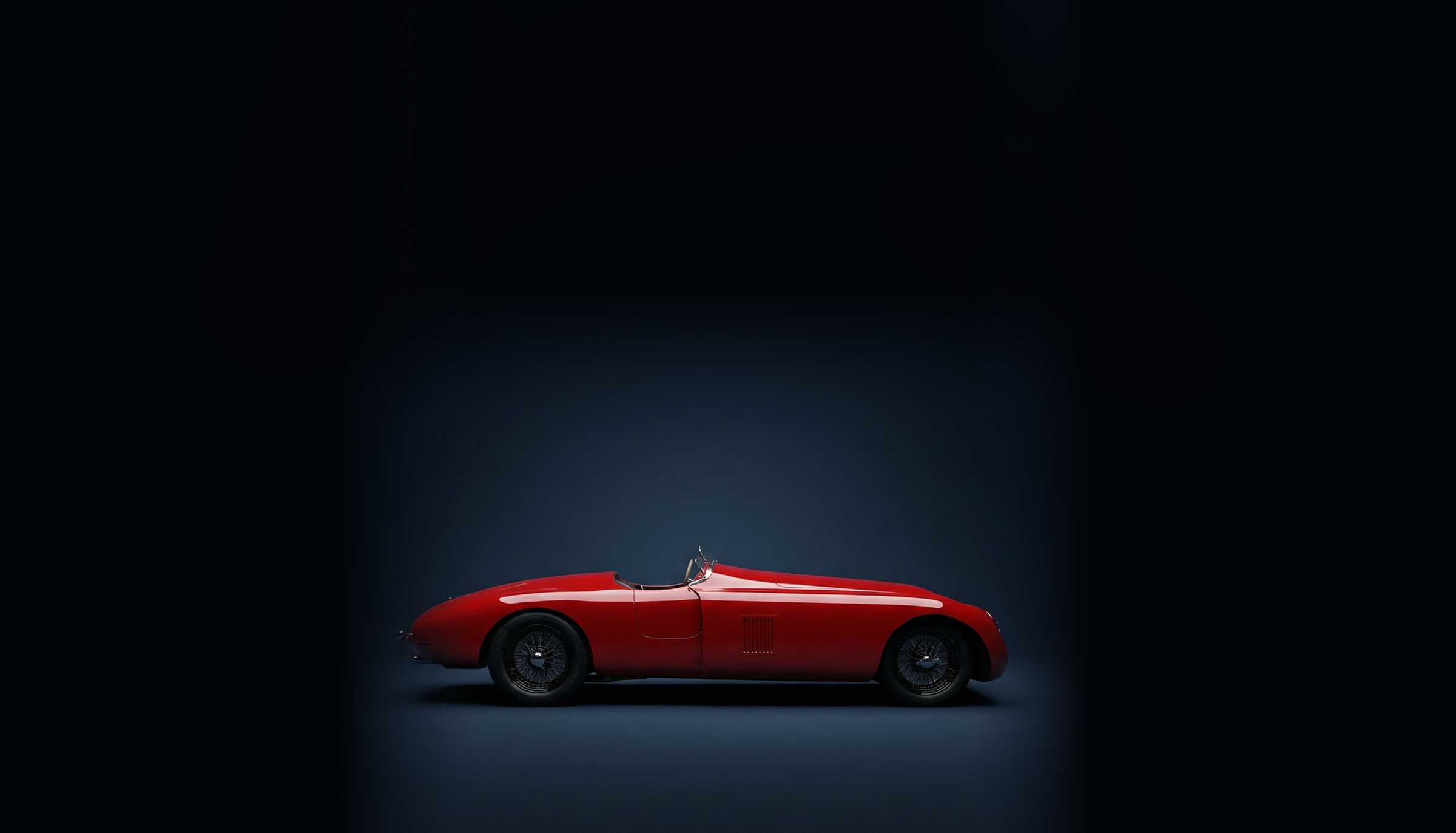 Alfa Romeo 8C 2900B Spider Corsa Sperimentale Balena in donkerblauwe studio