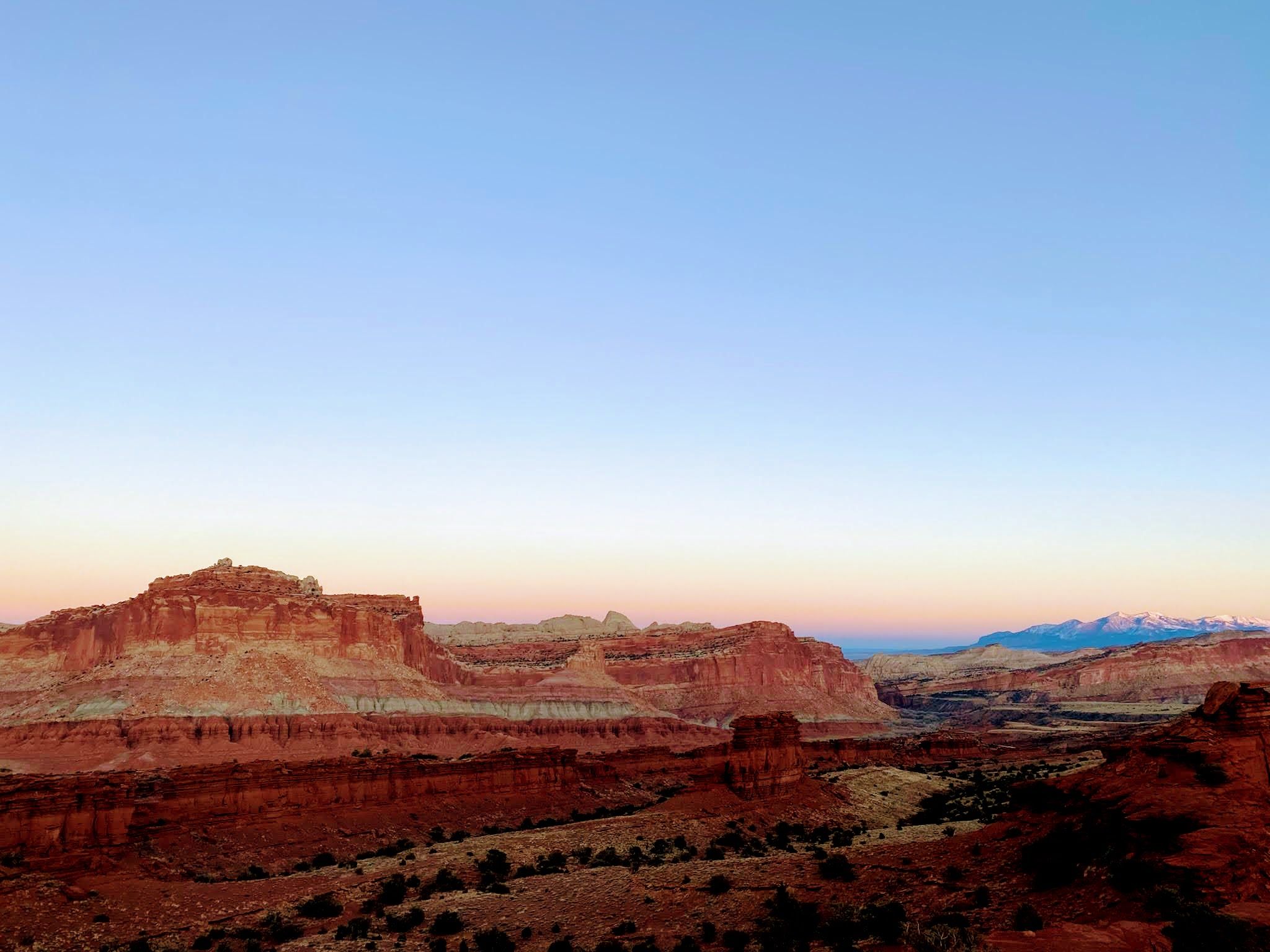 Sunset over Capitol Reef National Park 