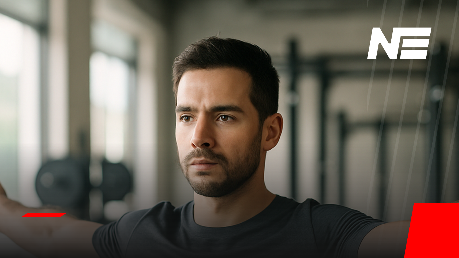 Persona haciendo movilidad de hombros antes de entrenar en el gimnasio