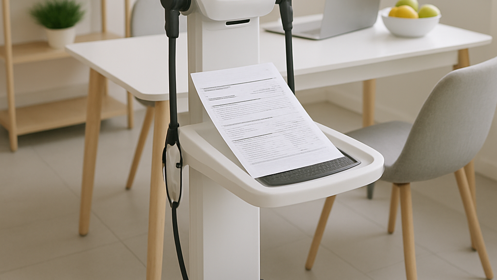 Máquina InBody de análisis de composición corporal en box de nutrición con reporte impreso de resultados