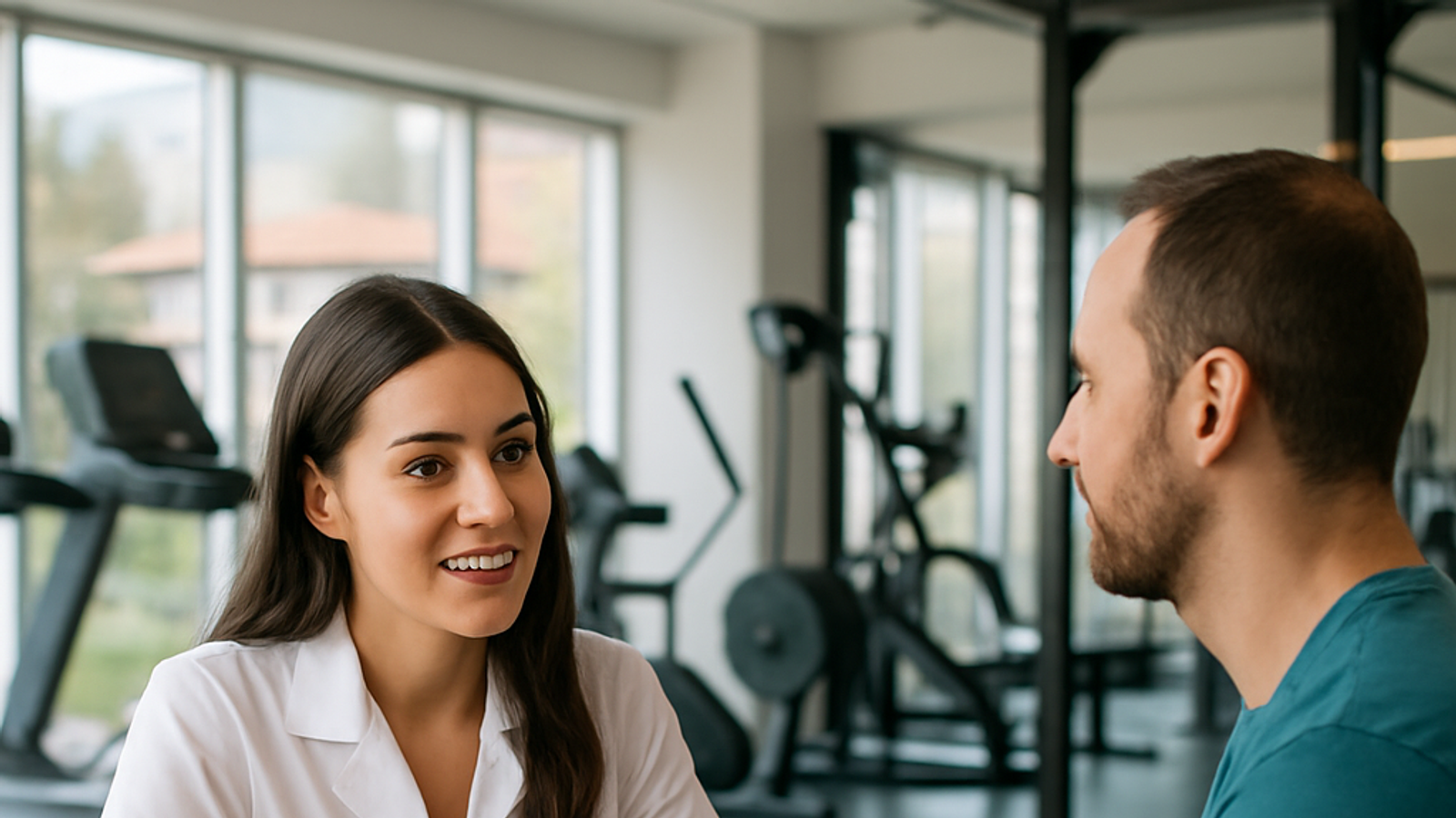 Consulta de nutrición: profesional y paciente conversando en el escritorio