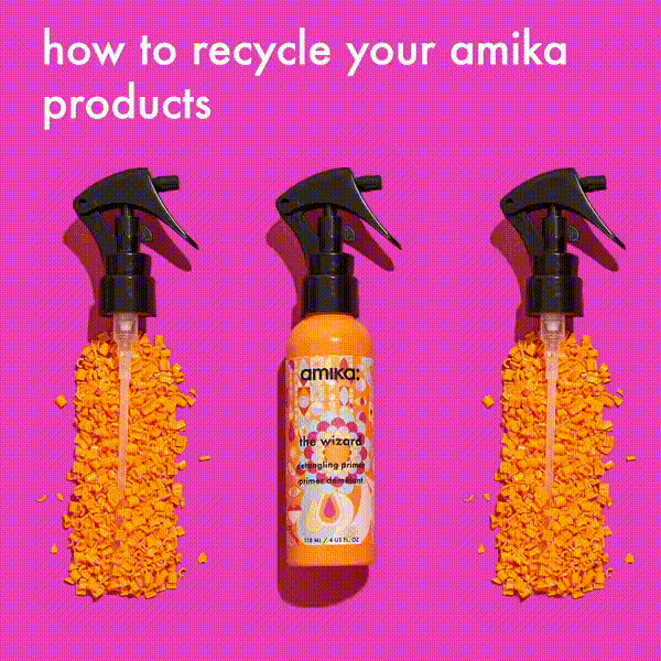 how to recycle your amika products gif