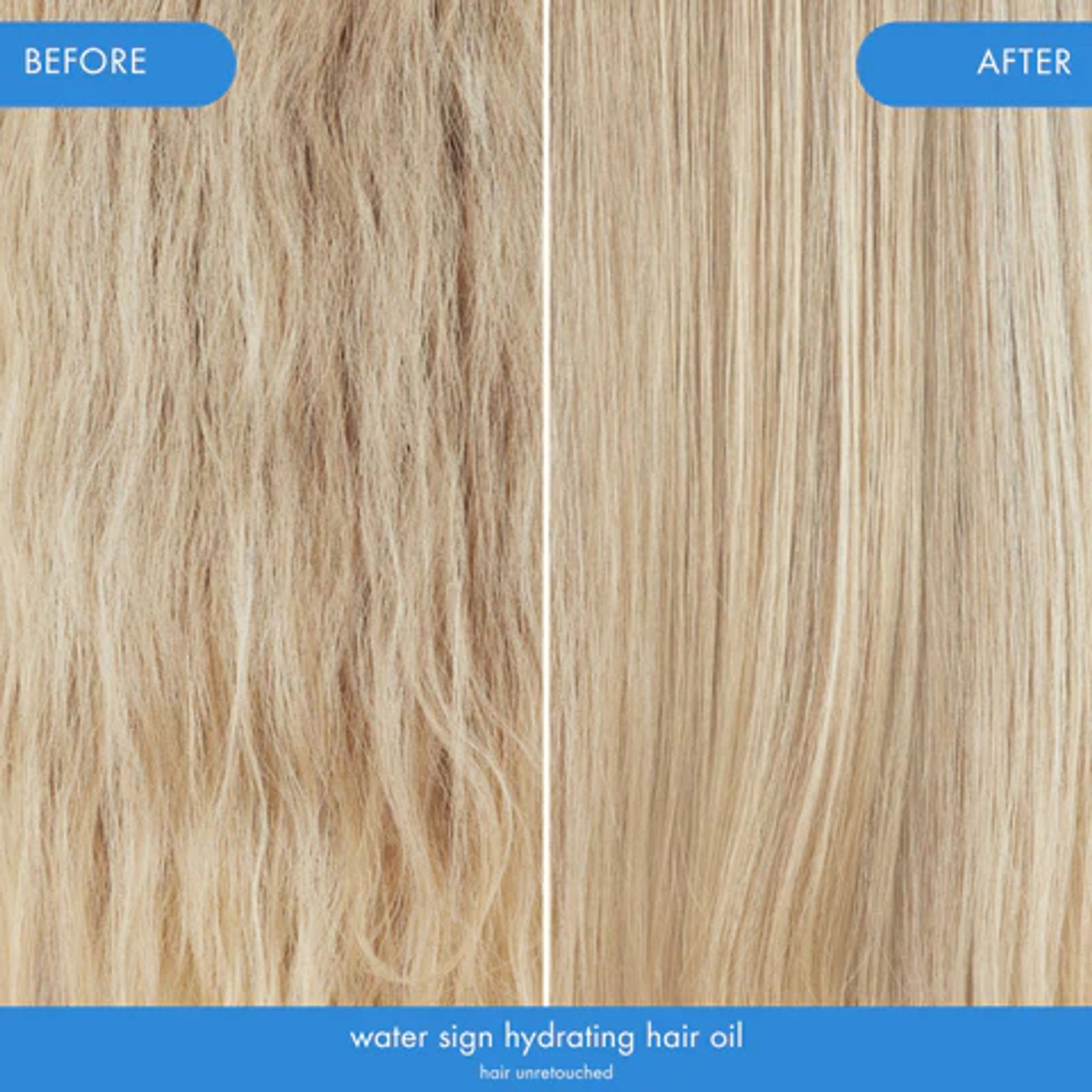 water sign hydrating hair oil before and after