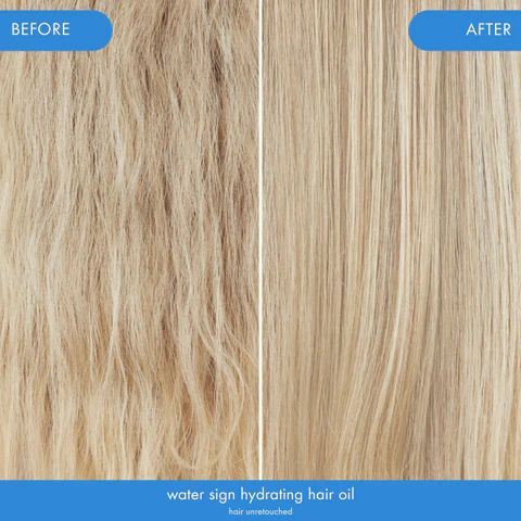 water sign hydrating hair oil before and after
