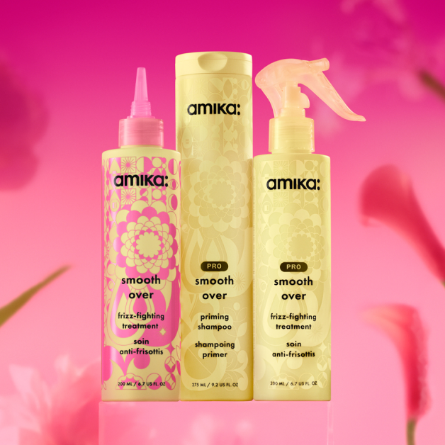 amika smooth over collection products - pro and consumer versions
