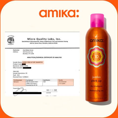 perk up dry shampoo analytical/chemical certificate of analysis