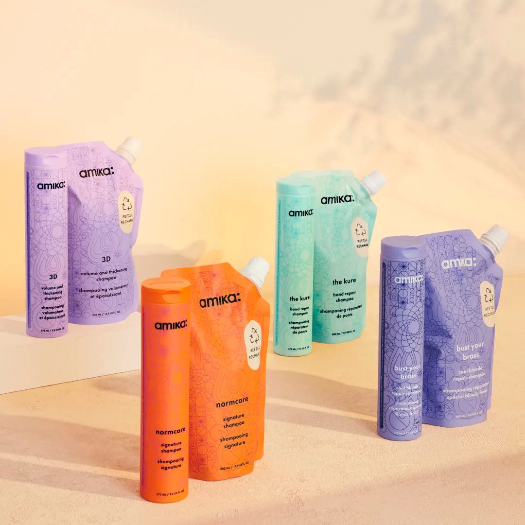 amika shampoos with refill pouches