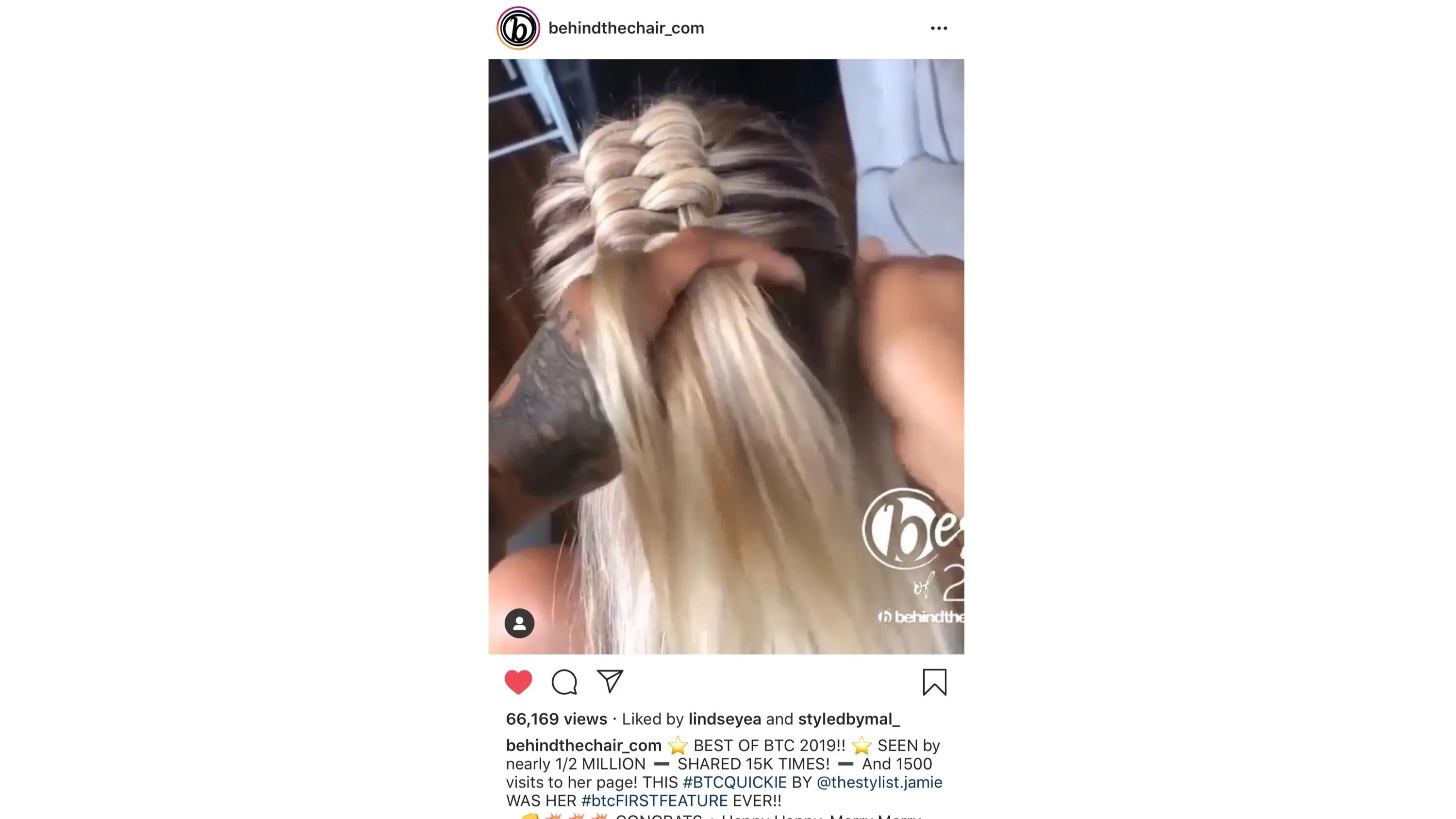 behindthechair_com instagram post of hair being braded