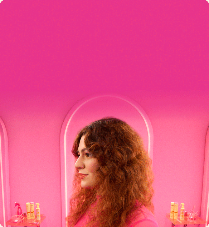 Gif of models before and after using the NEW frizz routine.