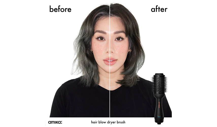 hair blow dryer brush before and after