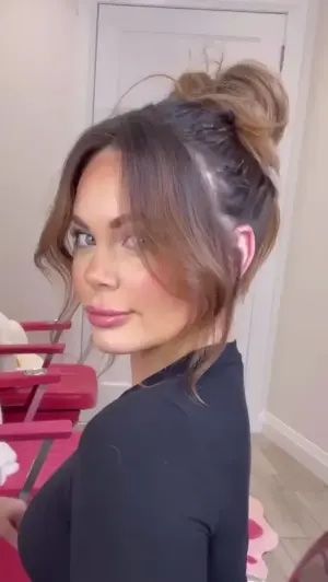 Pamela Anderson bun front view