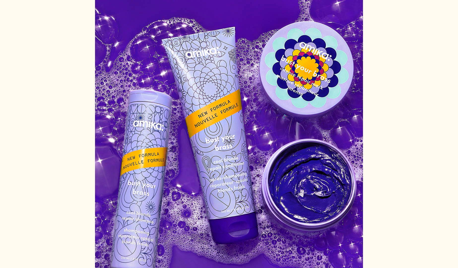 bust your brass cool blonde repair shampoo, conditioner, and mask