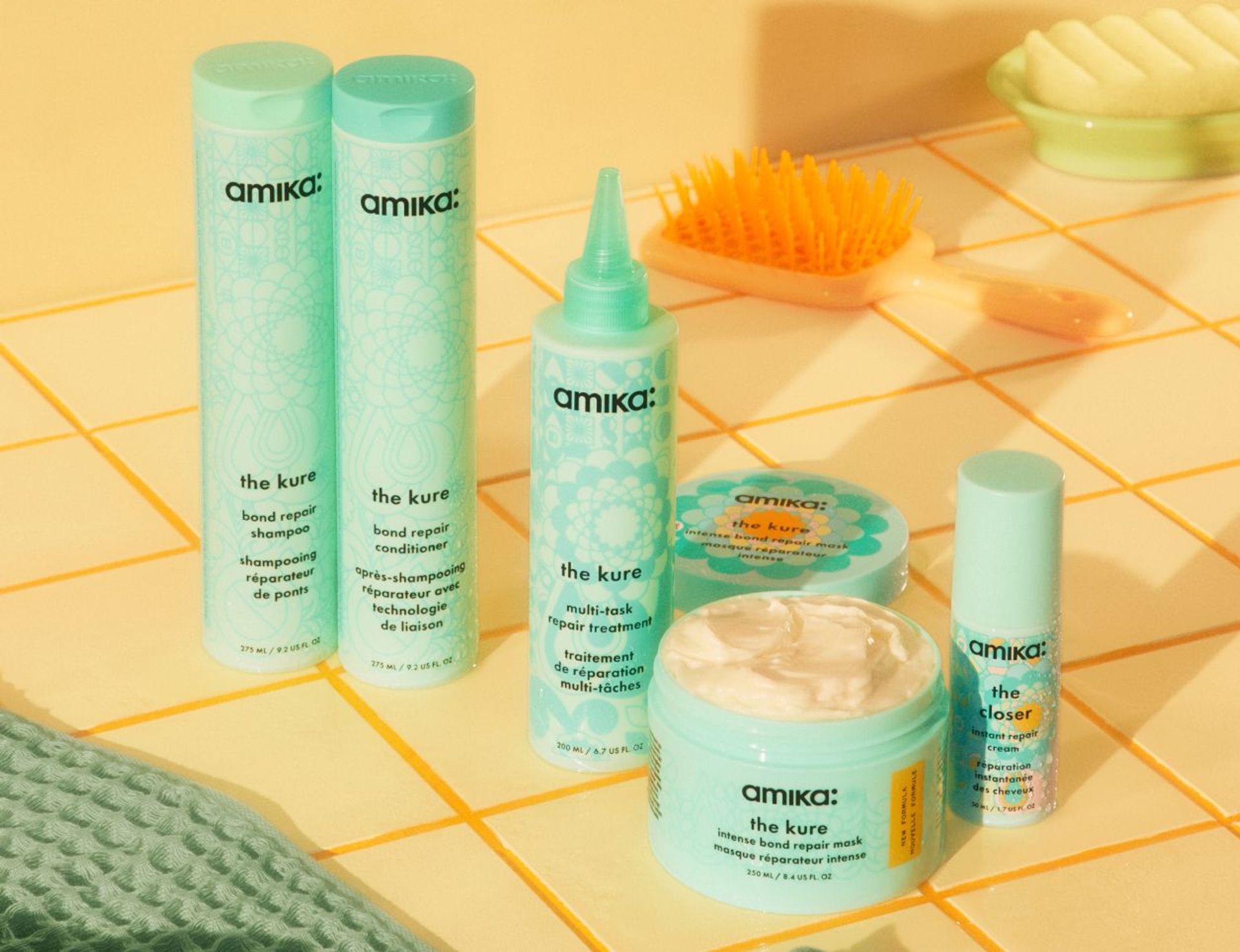 repair collection product line with hairbrush